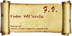 Fodor Vászoly névjegykártya